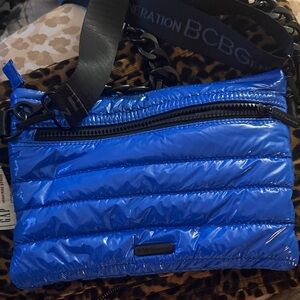 BCBGeneration Royal Blue Quilted Puffer Crossbody Bag
